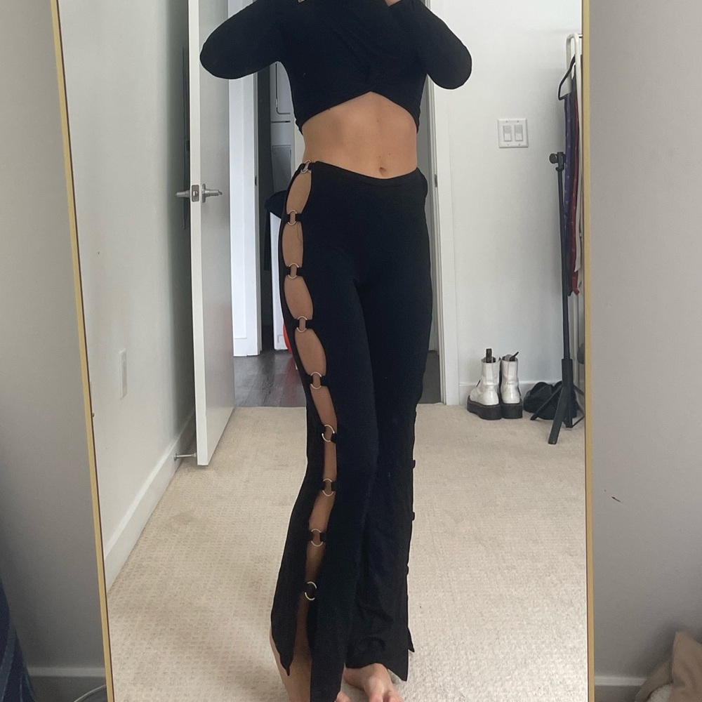 Edikted Black Cutout Pants